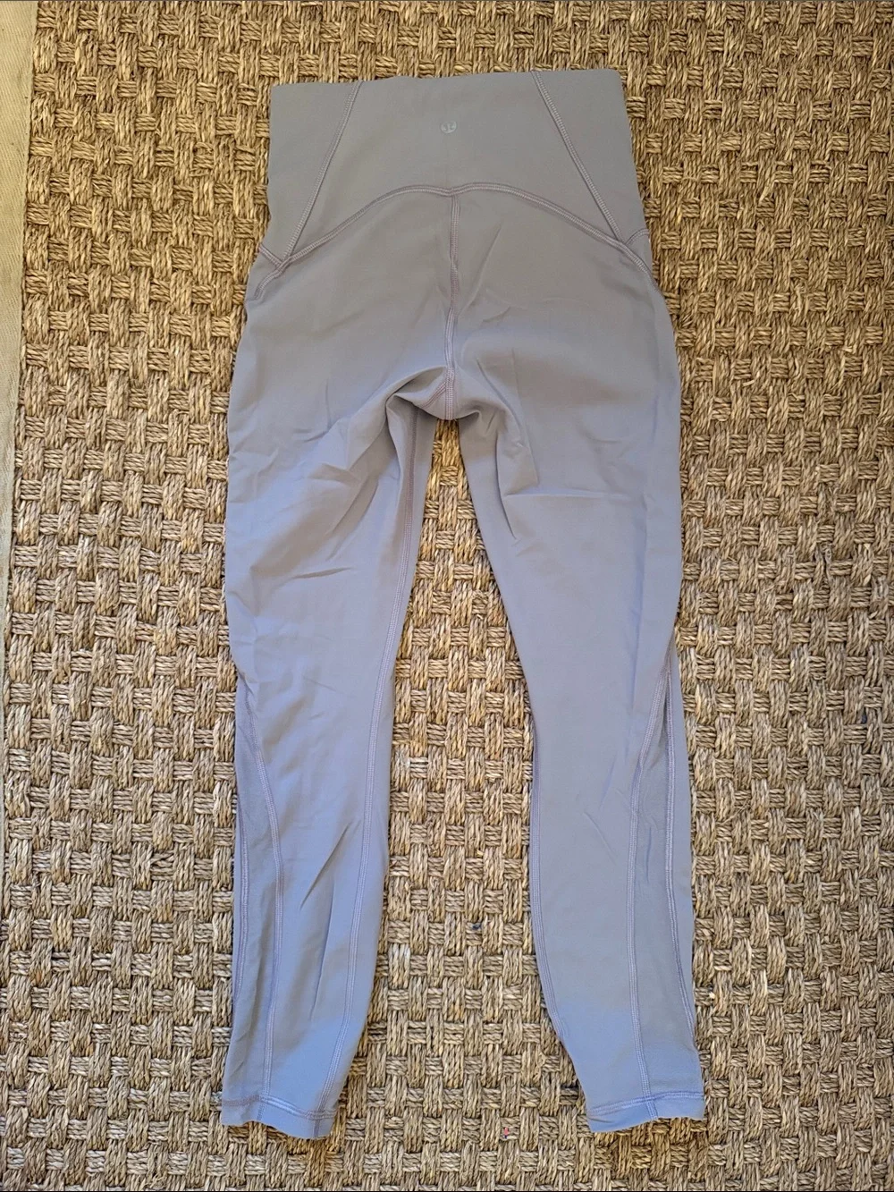 lululemon High-Waist Performance Leggings in Light Taupe and Mesh on Side Size 2